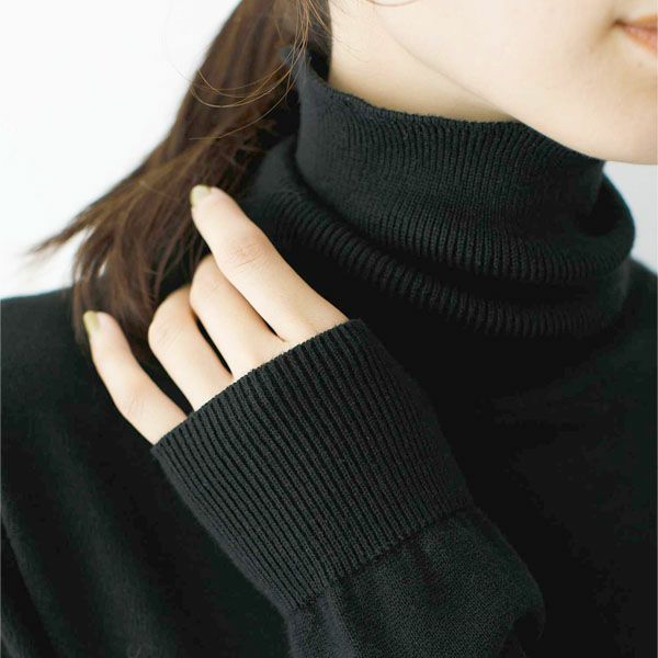 オーガニックコットン ニットタートルネック