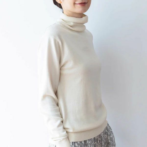 オーガニックコットン ニットタートルネック