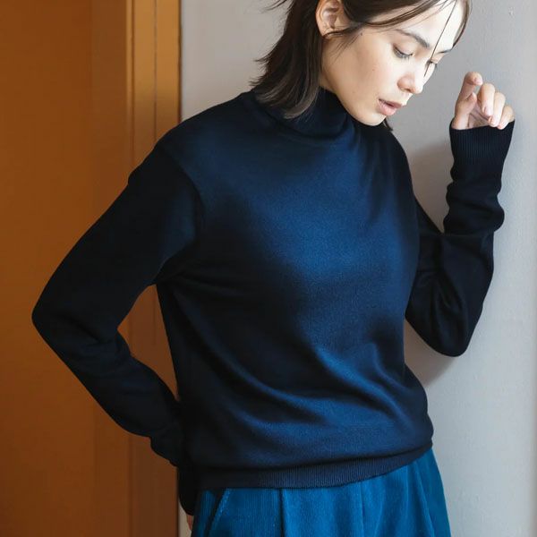オーガニックコットン ニットタートルネック