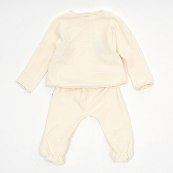 【SALE／30%OFF】オーガニックコットン ベビー 起毛合わせトップス＆足つきパンツ