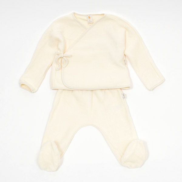 【SALE／30%OFF】オーガニックコットン ベビー 起毛合わせトップス＆足つきパンツ