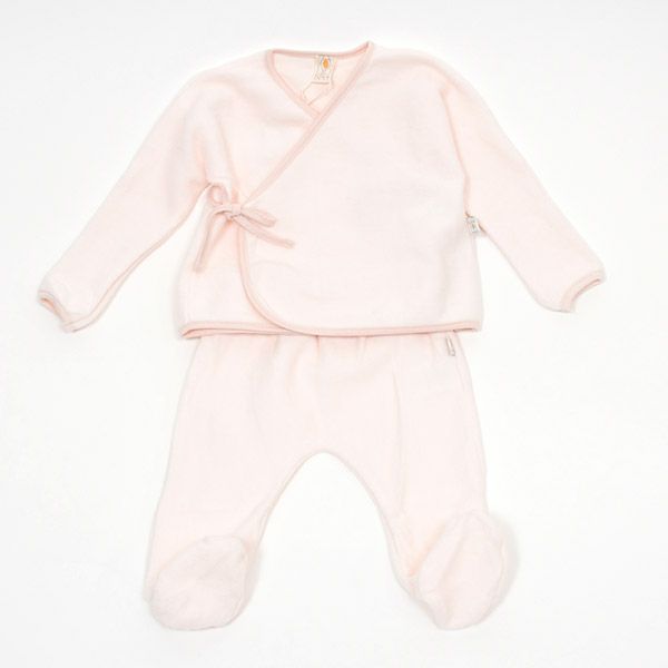 【SALE／30%OFF】オーガニックコットン ベビー 起毛合わせトップス＆足つきパンツ