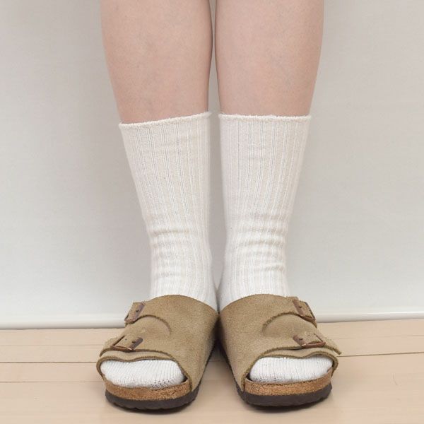 オーガニックコットン リブソックス 厚手 22-24