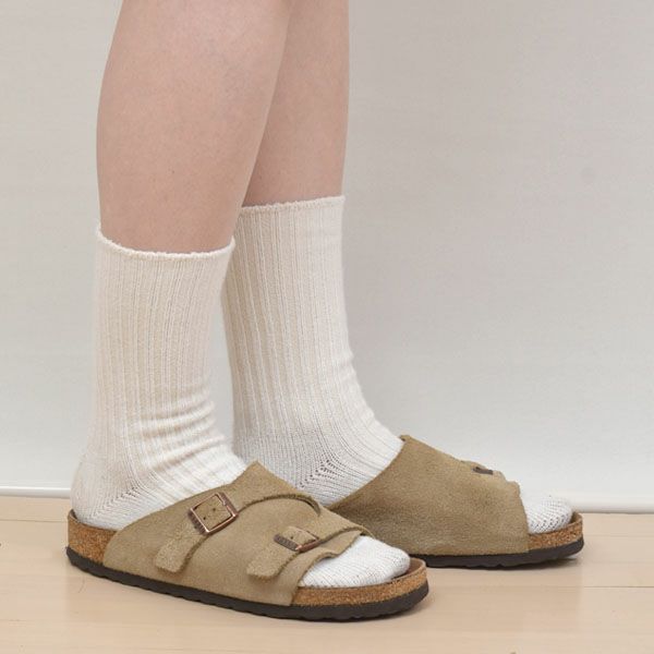 オーガニックコットン リブソックス 厚手 22-24