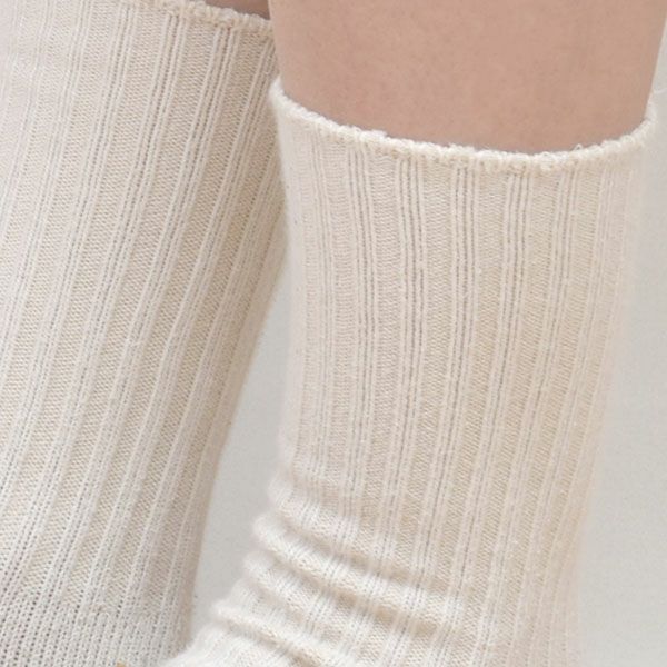 オーガニックコットン リブソックス 厚手 22-24