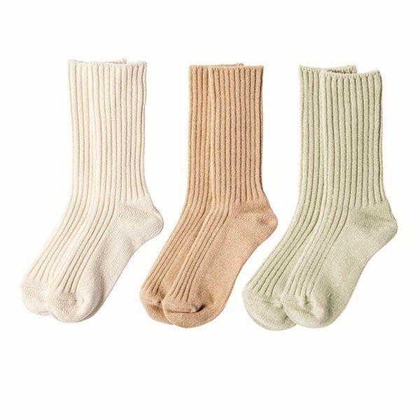 オーガニックコットン リブソックス 厚手 22-24