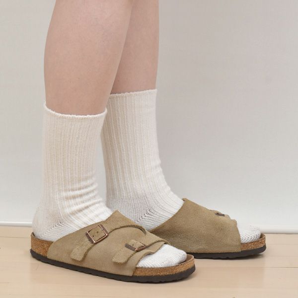 オーガニックコットン リブソックス 厚手 25-27