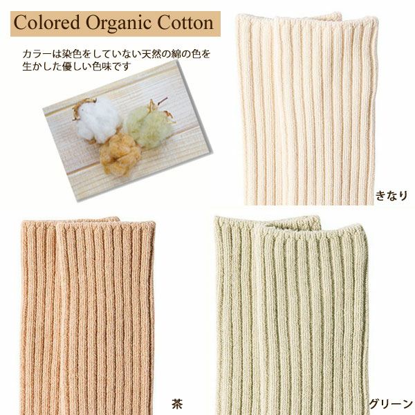 オーガニックコットン リブソックス 厚手 25-27