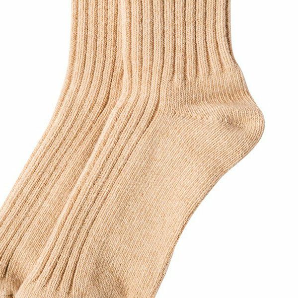 オーガニックコットン リブソックス 厚手 25-27