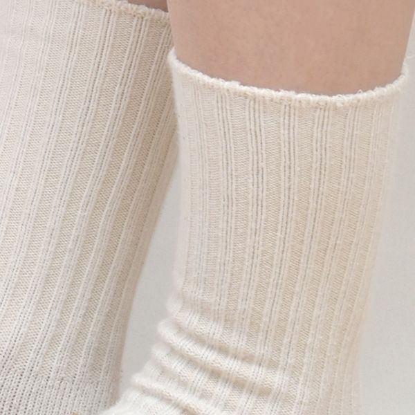オーガニックコットン リブソックス 厚手 25-27