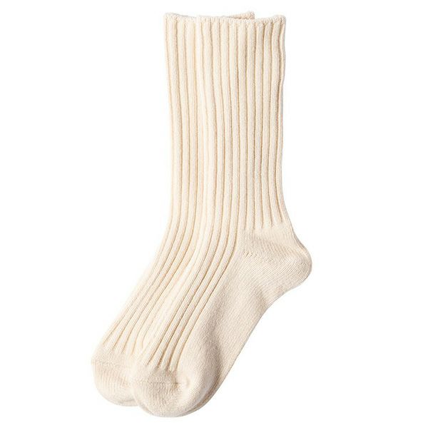 オーガニックコットン リブソックス 厚手 25-27