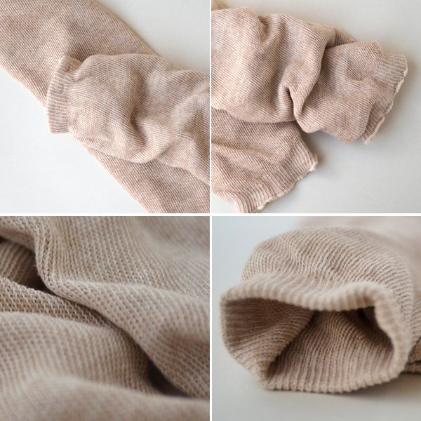 オーガニックコットン ラフィ2重編みロングレッグウォーマー 茶 54×15cm