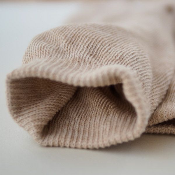 オーガニックコットン ラフィ2重編みロングレッグウォーマー 茶 54×15cm