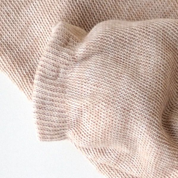 オーガニックコットン ラフィ2重編みロングレッグウォーマー 茶 54×15cm