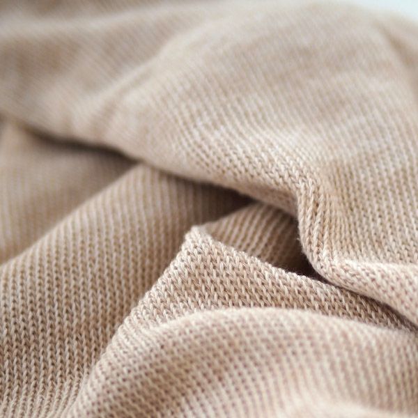 オーガニックコットン ラフィ2重編みロングレッグウォーマー 茶 54×15cm