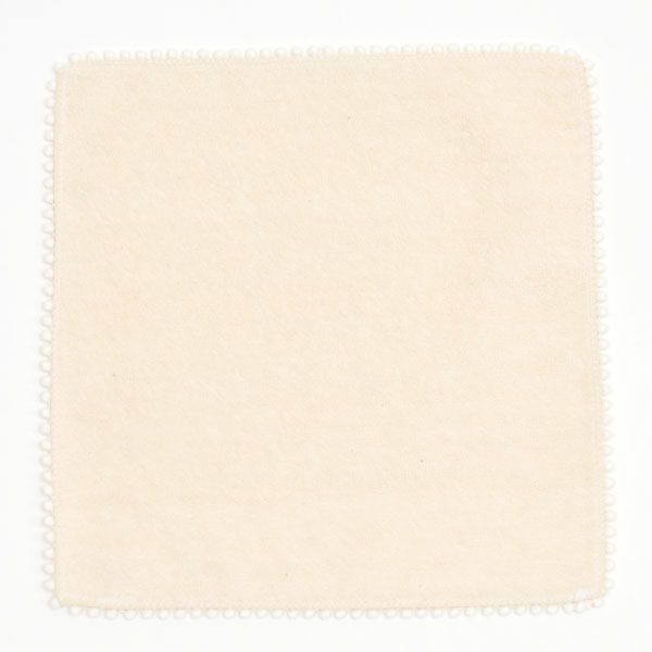 オーガニックコットン 縁取りレースタオルハンカチ