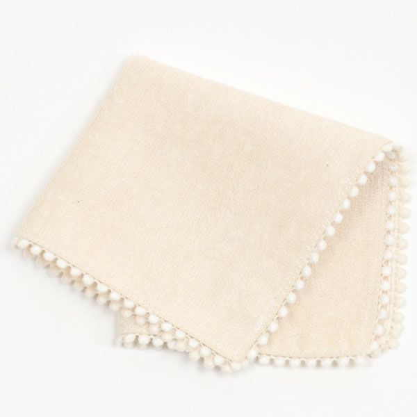 オーガニックコットン 縁取りレースタオルハンカチ