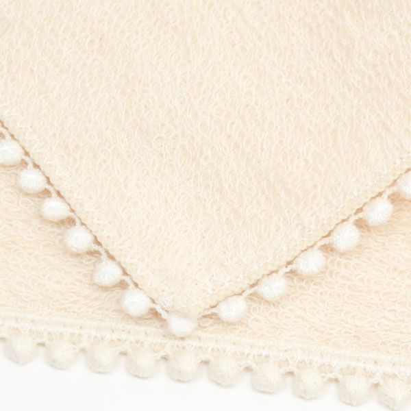 オーガニックコットン 縁取りレースタオルハンカチ