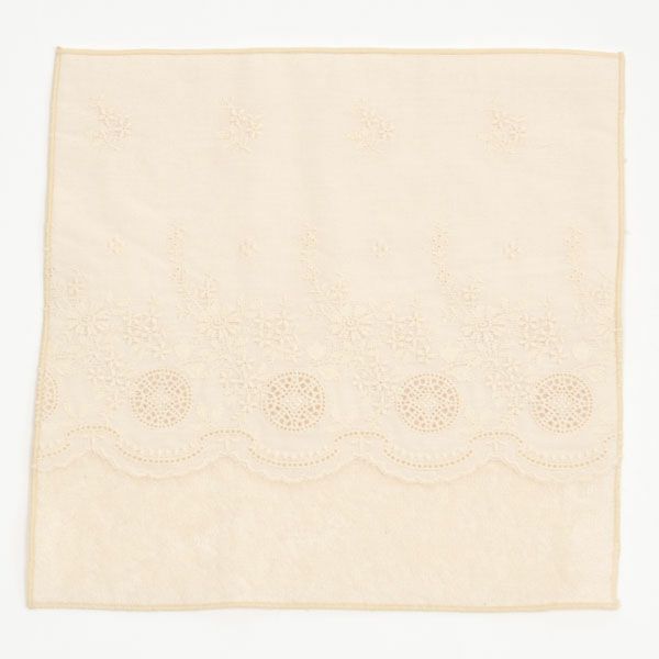 オーガニックコットン スカラレースポケット付きタオルハンカチ