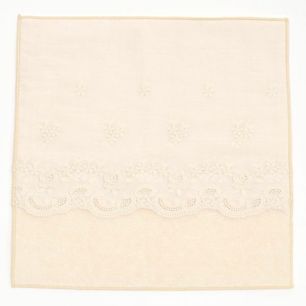 オーガニックコットン スカラレースポケット付きタオルハンカチ