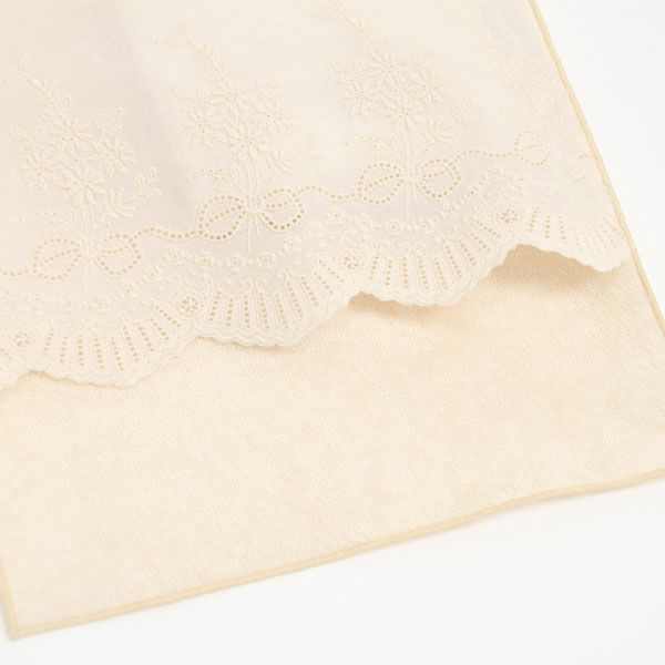 オーガニックコットン スカラレースポケット付きタオルハンカチ