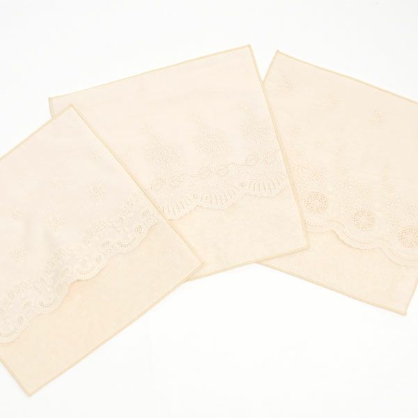 オーガニックコットン スカラレースポケット付きタオルハンカチ