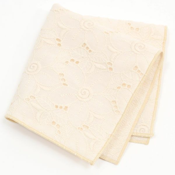 オーガニックコットン レースあわせタオルハンカチ