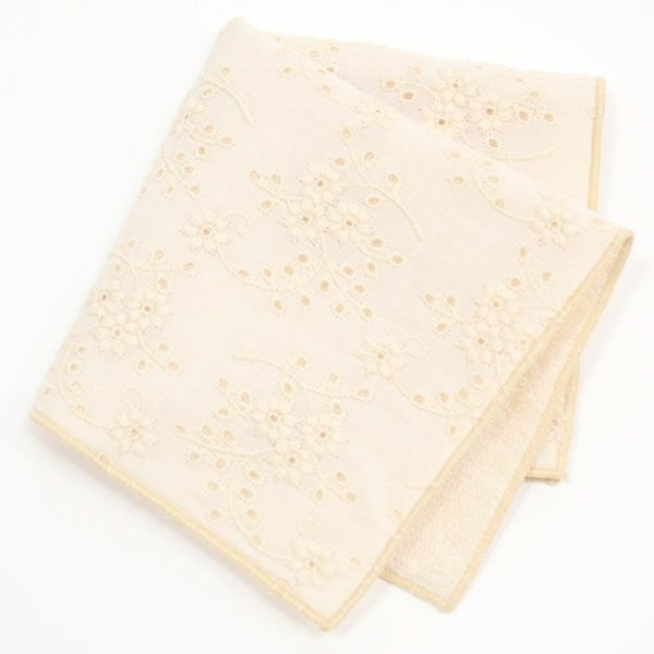 オーガニックコットン レースあわせタオルハンカチ