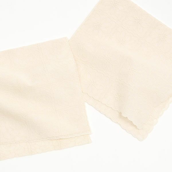 オーガニックコットン ひざ掛けレースハンカチ
