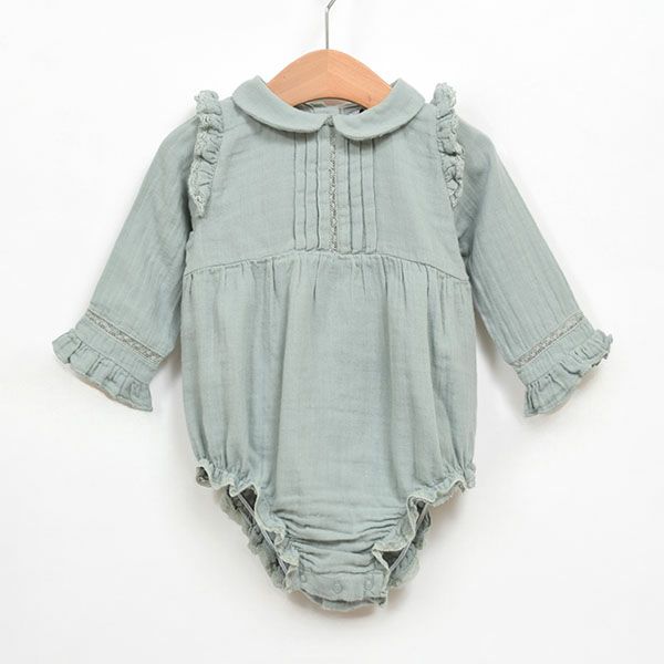 【SALE／30%OFF】オーガニックコットン ベビー えり付きロンパース Love(長袖)