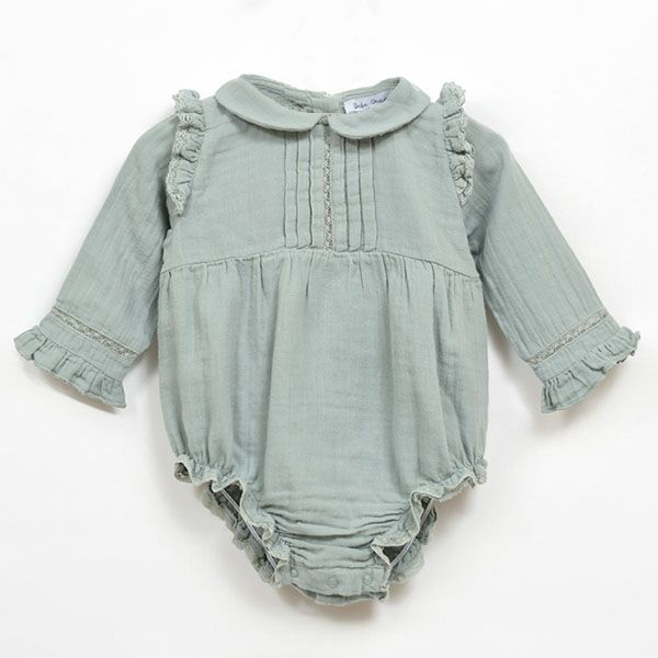 【SALE／30%OFF】オーガニックコットン ベビー えり付きロンパース Love(長袖)