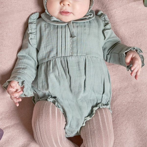 【SALE／30%OFF】オーガニックコットン ベビー えり付きロンパース Love(長袖)