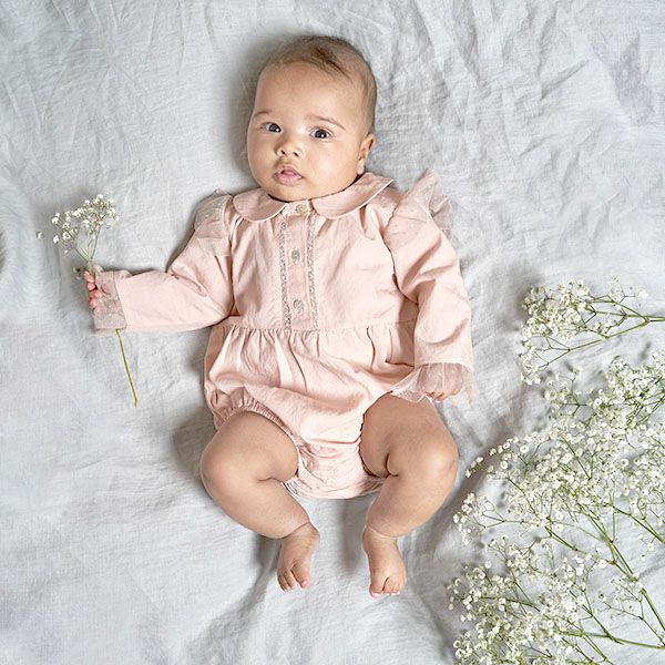 オーガニックコットン ベビー えり付きロンパース Natasha(長袖)