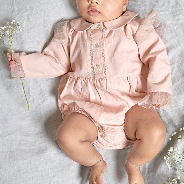 オーガニックコットン ベビー えり付きロンパース Natasha(長袖)