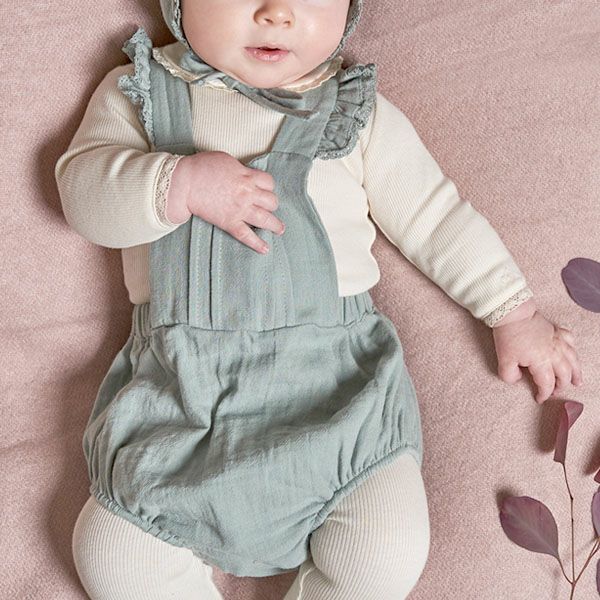 【SALE／30%OFF】オーガニックコットン ベビー サロペットロンパース Eva