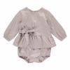 【SALE／30%OFF】オーガニックコットン ベビー サテンロンパースドレス HAZEL(長袖)