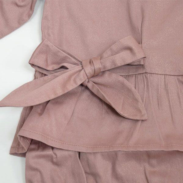 【SALE／30%OFF】オーガニックコットン ベビー サテンロンパースドレス HAZEL(長袖)