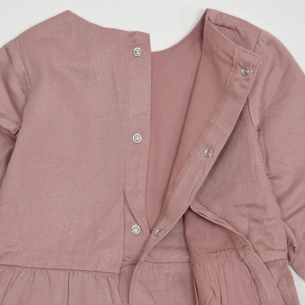 【SALE／30%OFF】オーガニックコットン ベビー サテンロンパースドレス HAZEL(長袖)