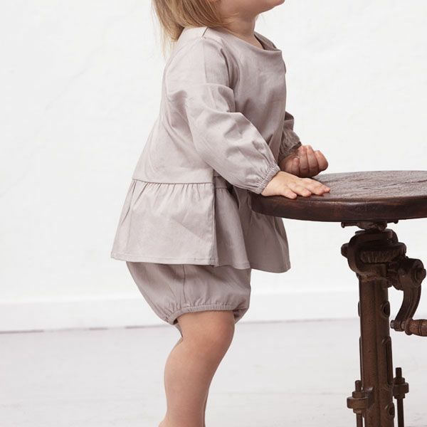 【SALE／30%OFF】オーガニックコットン ベビー サテンロンパースドレス HAZEL(長袖)