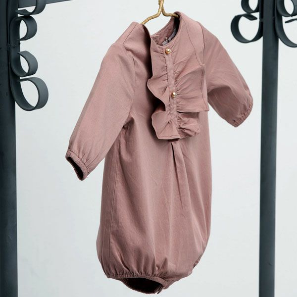 【SALE／30%OFF】オーガニックコットン ベビー サテンロンパース MADELYN(長袖)