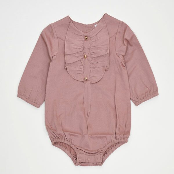 【SALE／30%OFF】オーガニックコットン ベビー サテンロンパース MADELYN(長袖)