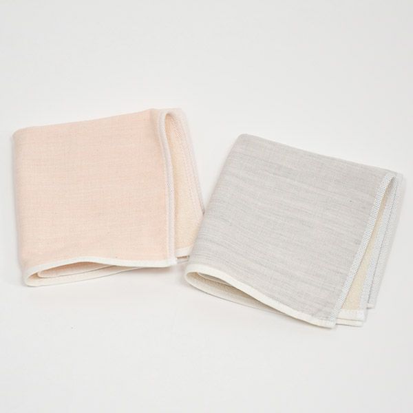 オーガニックコットン ガーゼ彩土染めハンドタオル