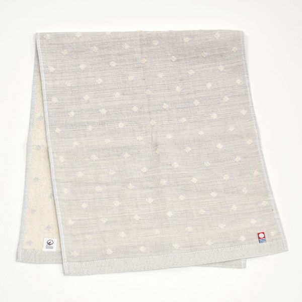 オーガニックコットン ガーゼ彩土染めドットフェイスタオル