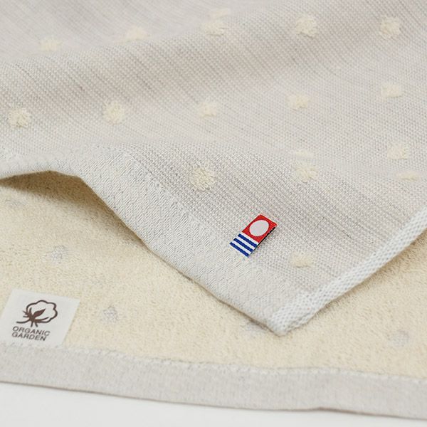 オーガニックコットン ガーゼ彩土染めドットバスタオル