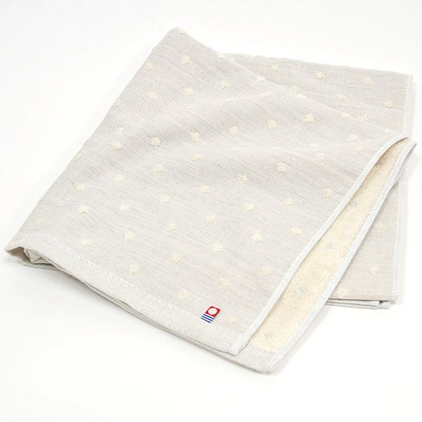 オーガニックコットン ガーゼ彩土染めドットバスタオル