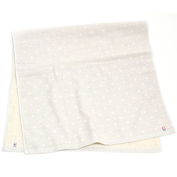 オーガニックコットン ガーゼ彩土染めドットバスタオル