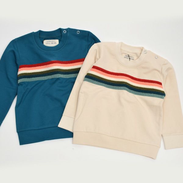 【SALE／40%OFF】オーガニックコットン キッズ裏起毛スウェットシャツRainbow(長袖)