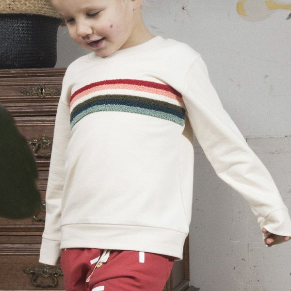 【SALE／40%OFF】オーガニックコットン キッズ裏起毛スウェットシャツRainbow(長袖)