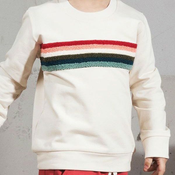 【SALE／40%OFF】オーガニックコットン キッズ裏起毛スウェットシャツRainbow(長袖)