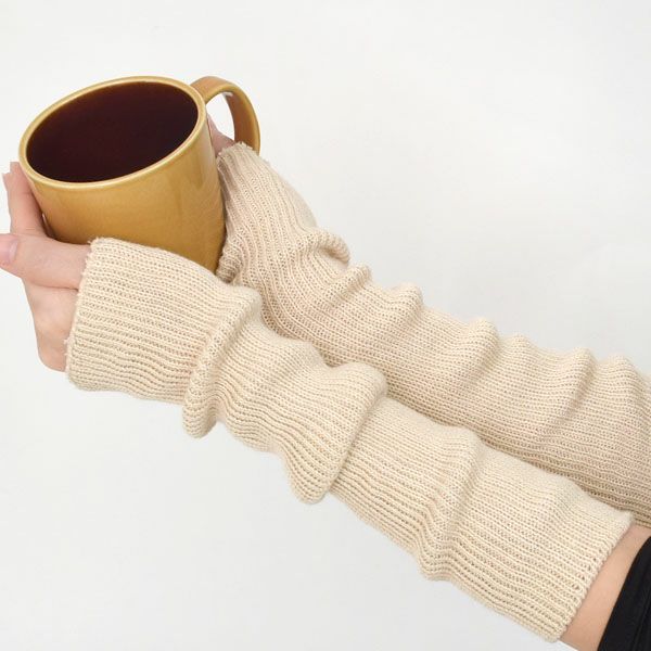 オーガニックコットン ヤク＆スーピマリブウォーマー  ホワイトヤク 32cm